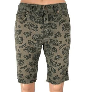 Standard Cloth Men's Botanical Floral Casual Straight Bermuda Denim Shorts Sz 31